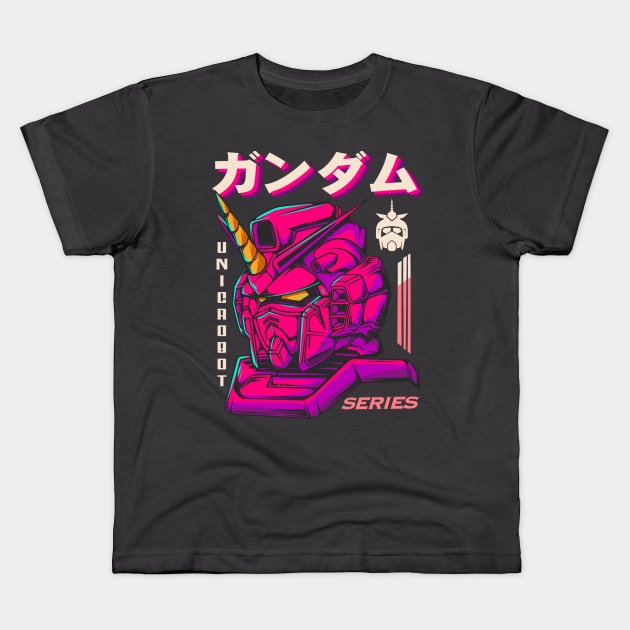 Gundam with horn Kids T-Shirt by footmark studio